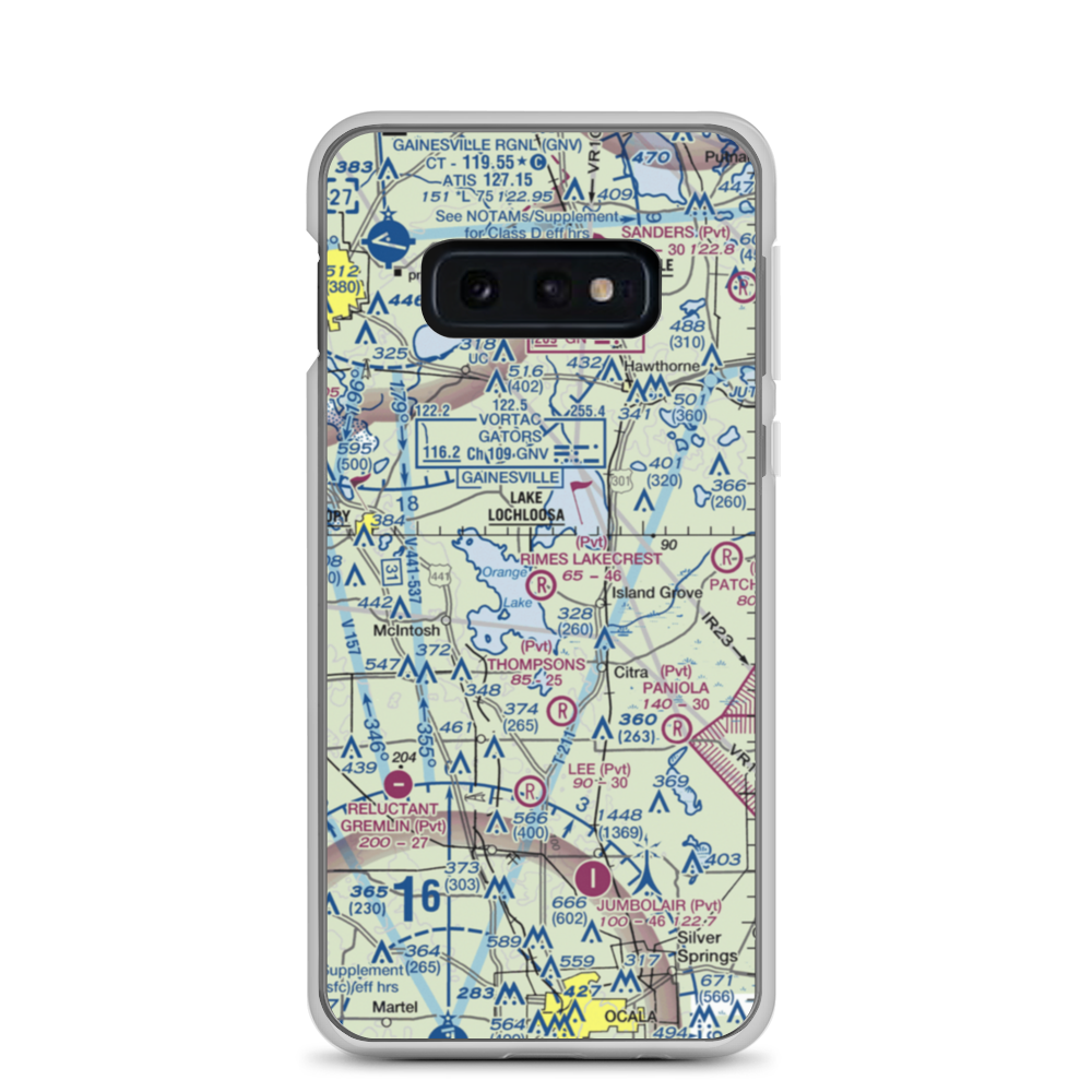 Rimes Lakecrest Airport (35FA) VFR Sectional Samsung Case Samsung Galaxy S10e model shown