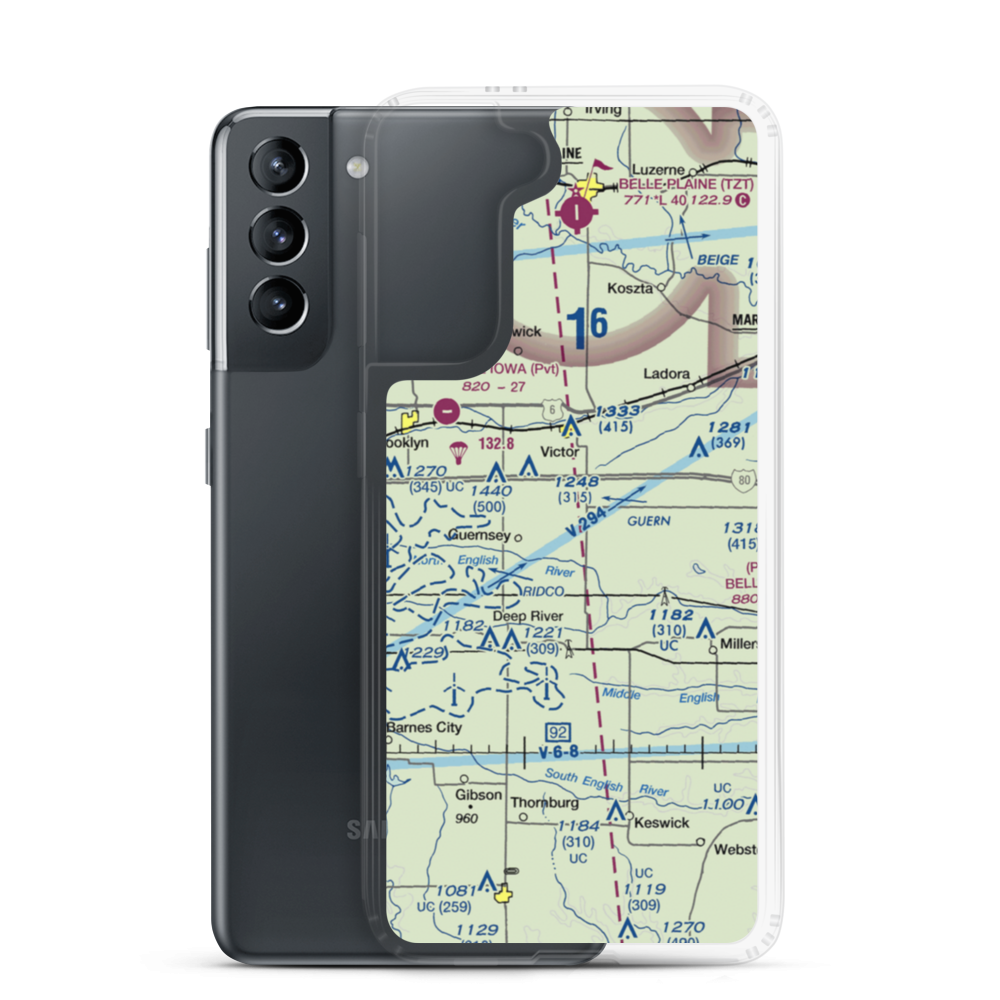 Rinehart Airport (0IA6) VFR Sectional Samsung Case Samsung Galaxy S21 model shown