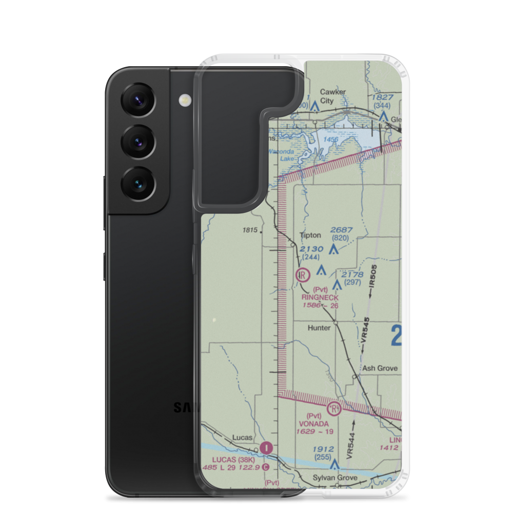 Ringneck Ranch Airport (55KS) VFR Sectional Samsung Case Samsung Galaxy S22 model shown