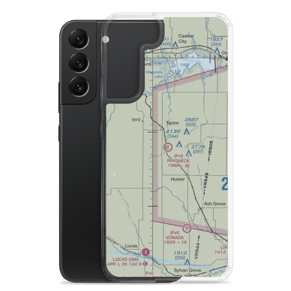 Ringneck Ranch Airport (55KS) VFR Sectional Samsung Case Samsung Galaxy S22 Plus model shown