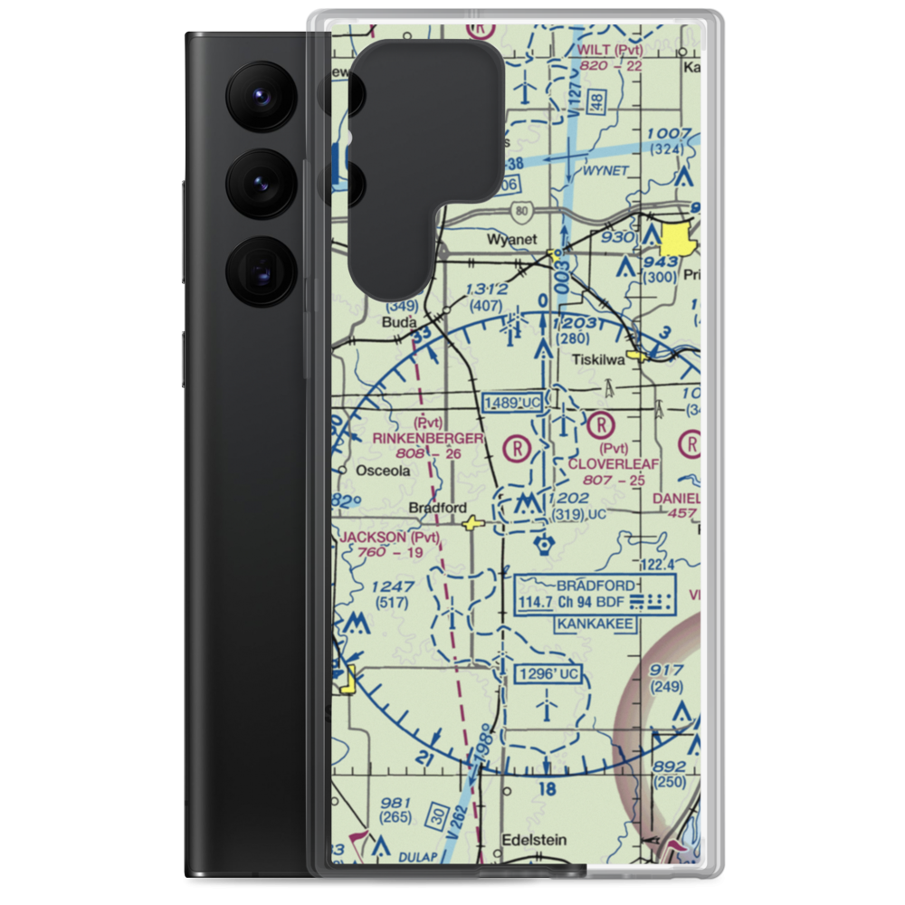 Rinkenberger Restricted Landing Area (BDF) VFR Sectional Samsung Case Samsung Galaxy S22 Ultra model shown