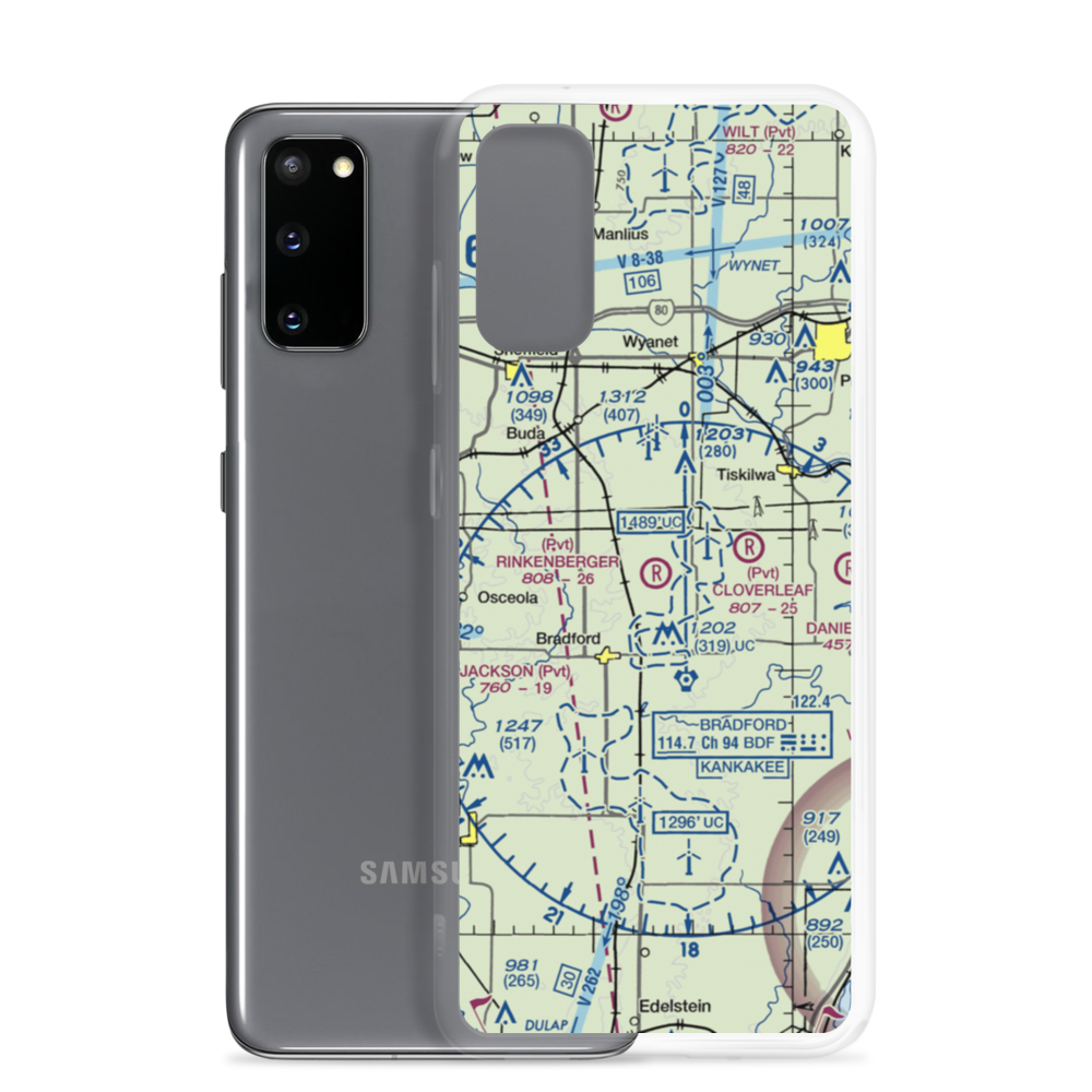 Rinkenberger Restricted Landing Area (BDF) VFR Sectional Samsung Case Samsung Galaxy S20 model shown