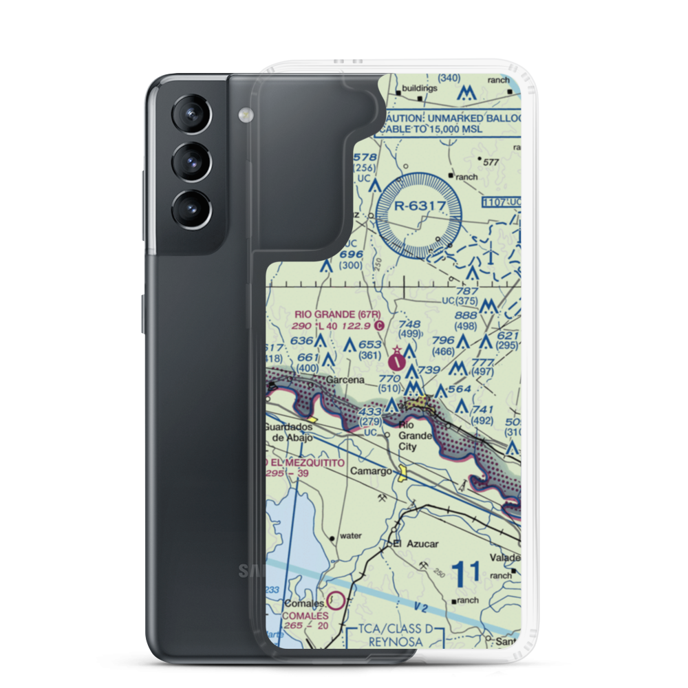 Rio Grande City Municipal Airport (67R) VFR Sectional Samsung Case Samsung Galaxy S21 model shown
