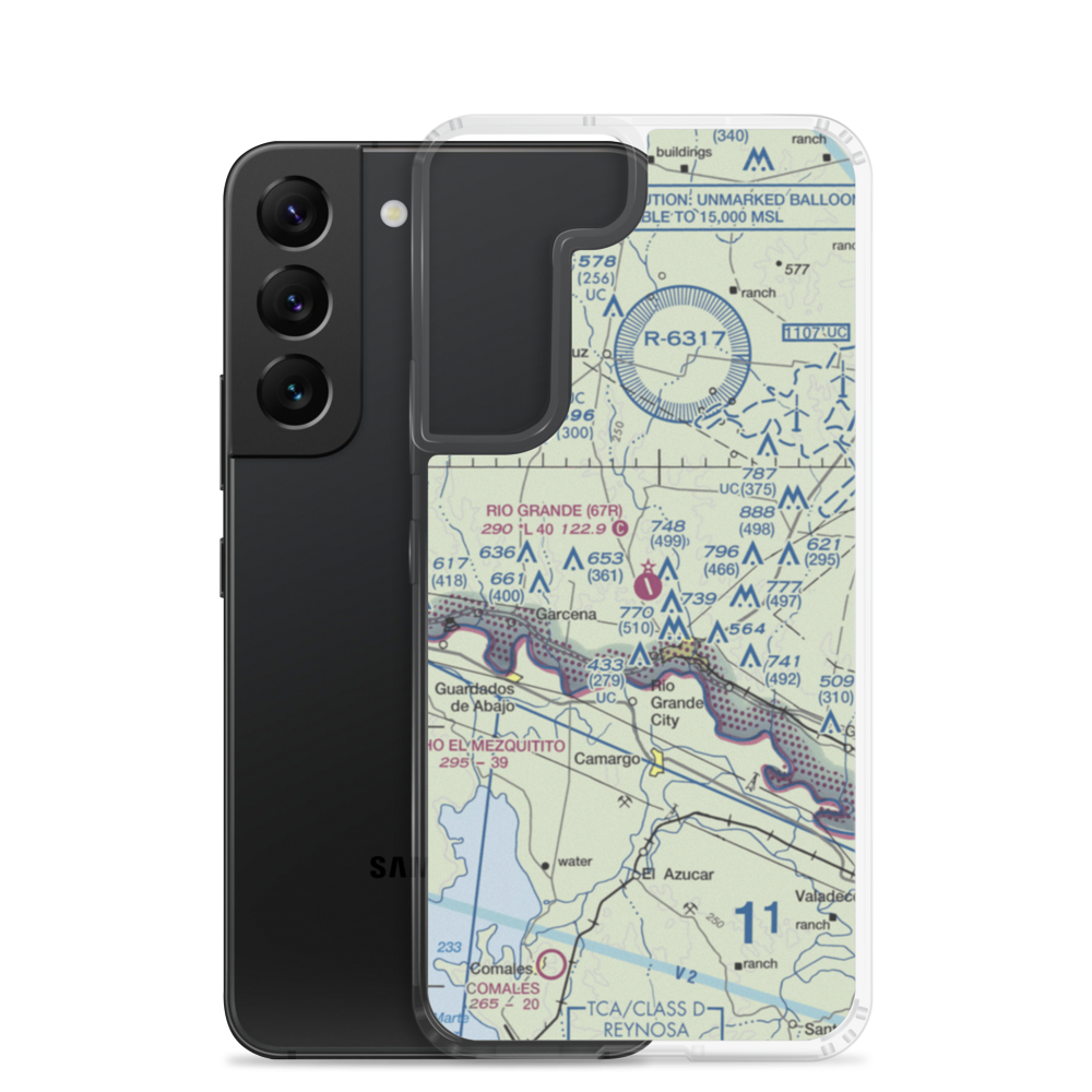 Rio Grande City Municipal Airport (67R) VFR Sectional Samsung Case Samsung Galaxy S22 model shown