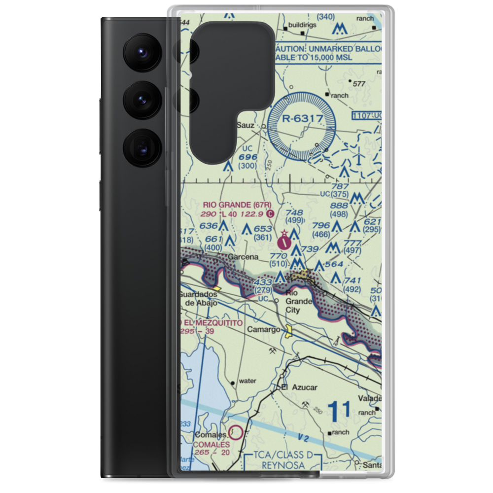 Rio Grande City Municipal Airport (67R) VFR Sectional Samsung Case Samsung Galaxy S22 Ultra model shown