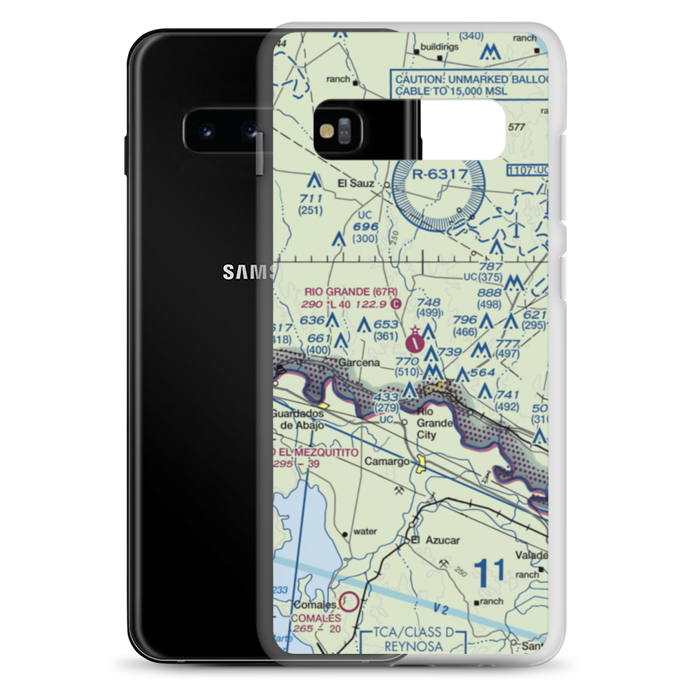Rio Grande City Municipal Airport (67R) VFR Sectional Samsung Case Samsung Galaxy S10+ model shown