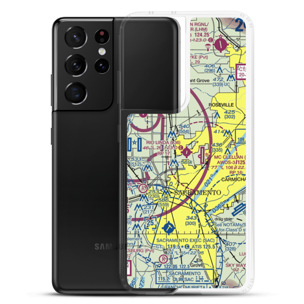 Rio Linda Airport (L36) VFR Sectional Samsung Case Samsung Galaxy S21 Ultra model shown
