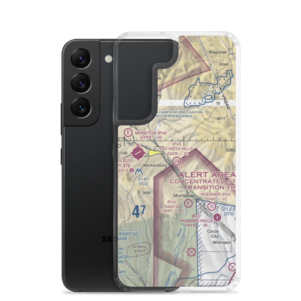 Rio Vista Hills Airport (AZ64) VFR Sectional Samsung Case Samsung Galaxy S22 model shown