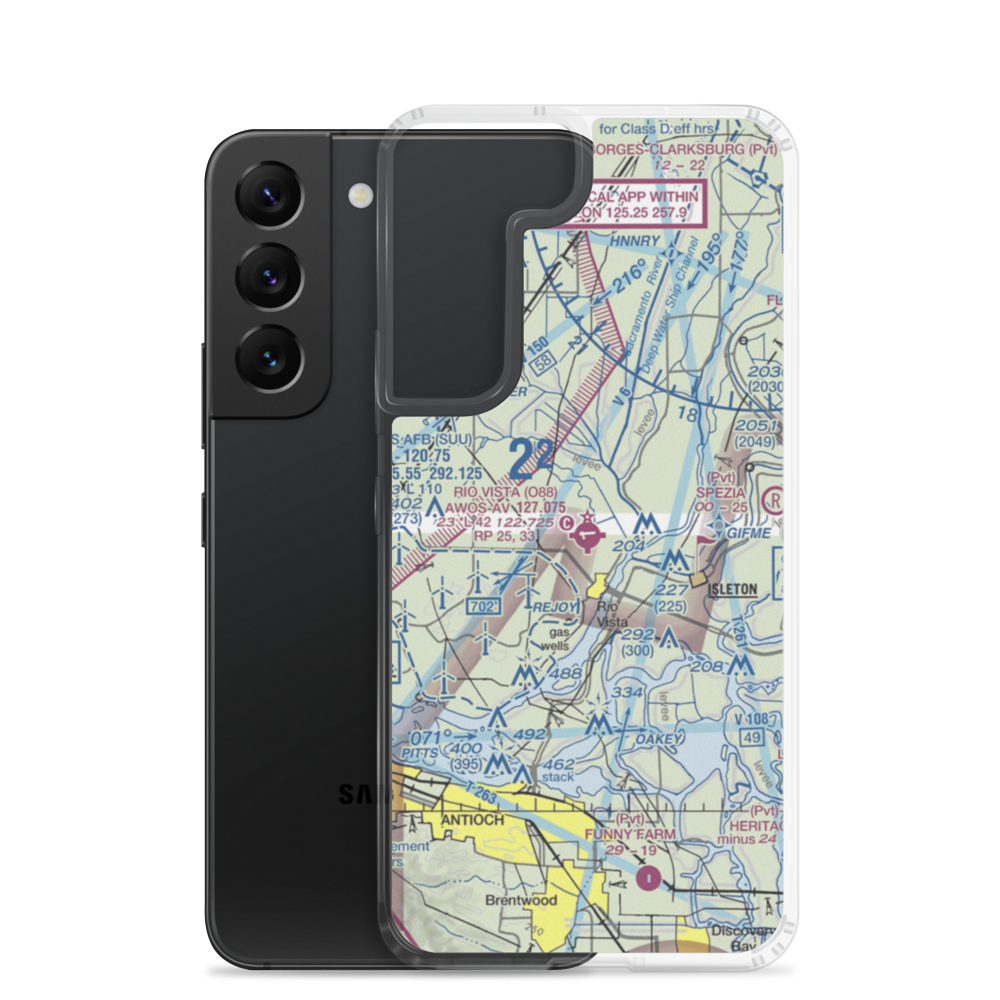 Rio Vista Municipal Airport (O88) VFR Sectional Samsung Case Samsung Galaxy S22 model shown