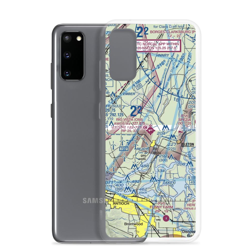 Rio Vista Municipal Airport (O88) VFR Sectional Samsung Case Samsung Galaxy S20 model shown