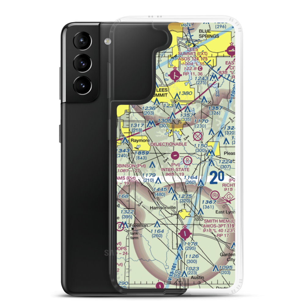 Riordan Airport (43MO) VFR Sectional Samsung Case Samsung Galaxy S21 Plus model shown