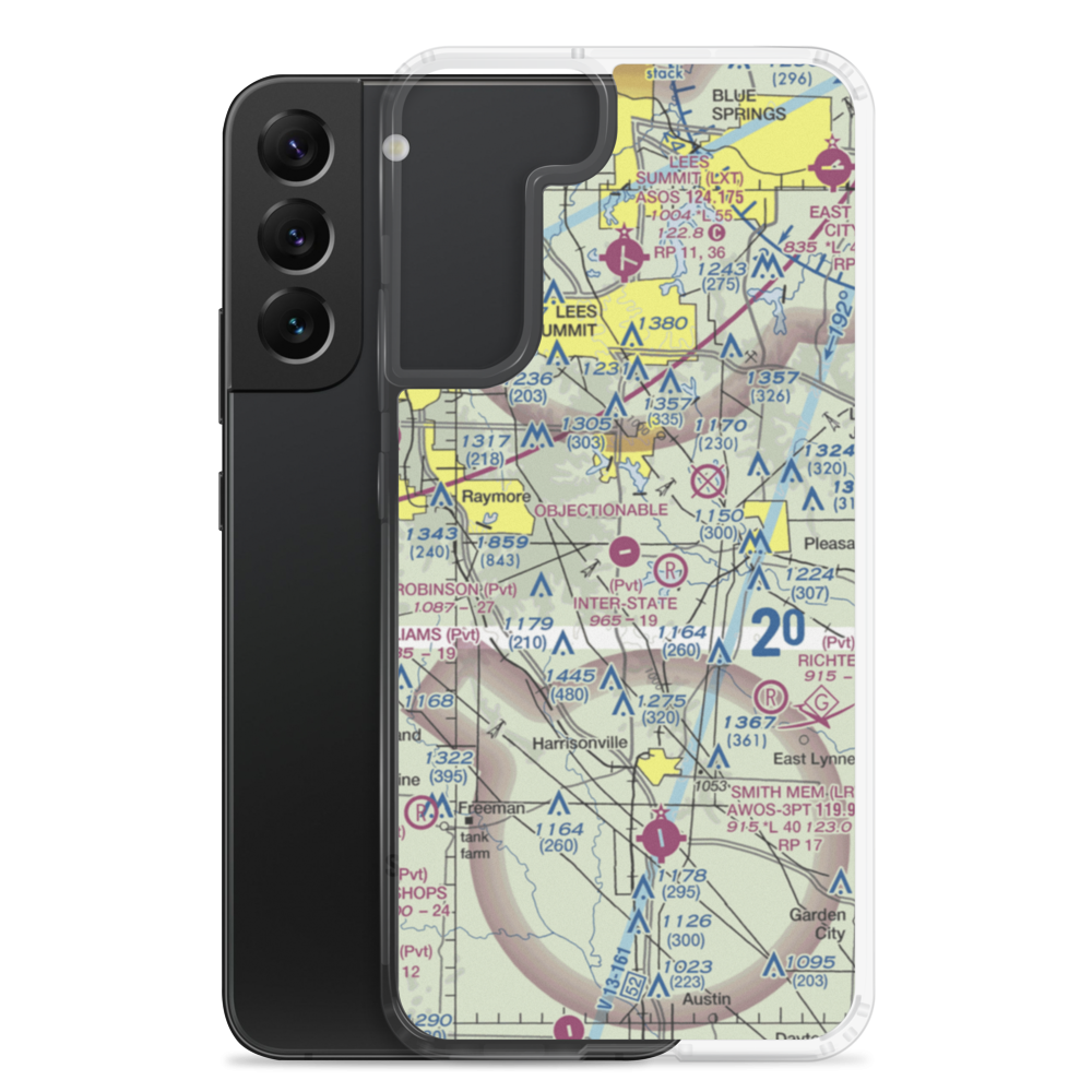 Riordan Airport (43MO) VFR Sectional Samsung Case Samsung Galaxy S22 Plus model shown