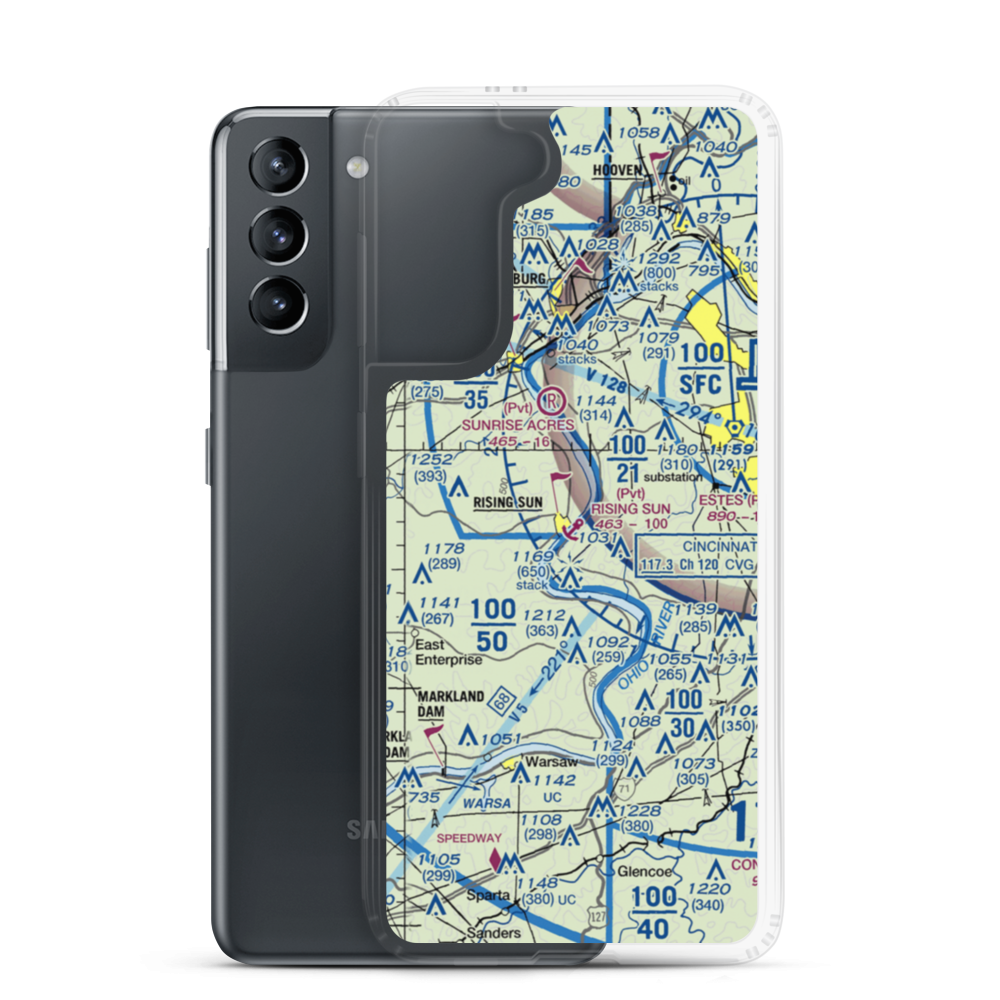 Rising Sun Seaplane Base (67IN) VFR Sectional Samsung Case Samsung Galaxy S21 model shown