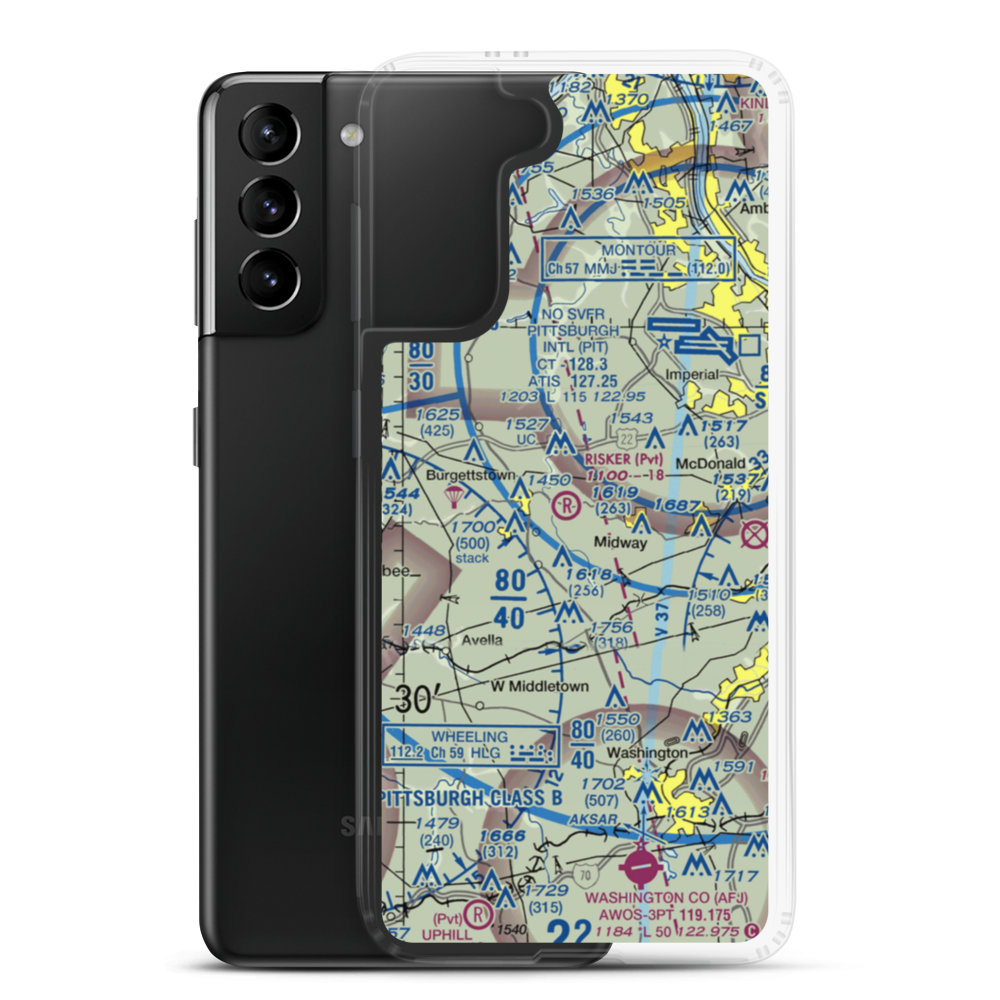 Risker Field (3PS9) VFR Sectional Samsung Case Samsung Galaxy S21 Plus model shown