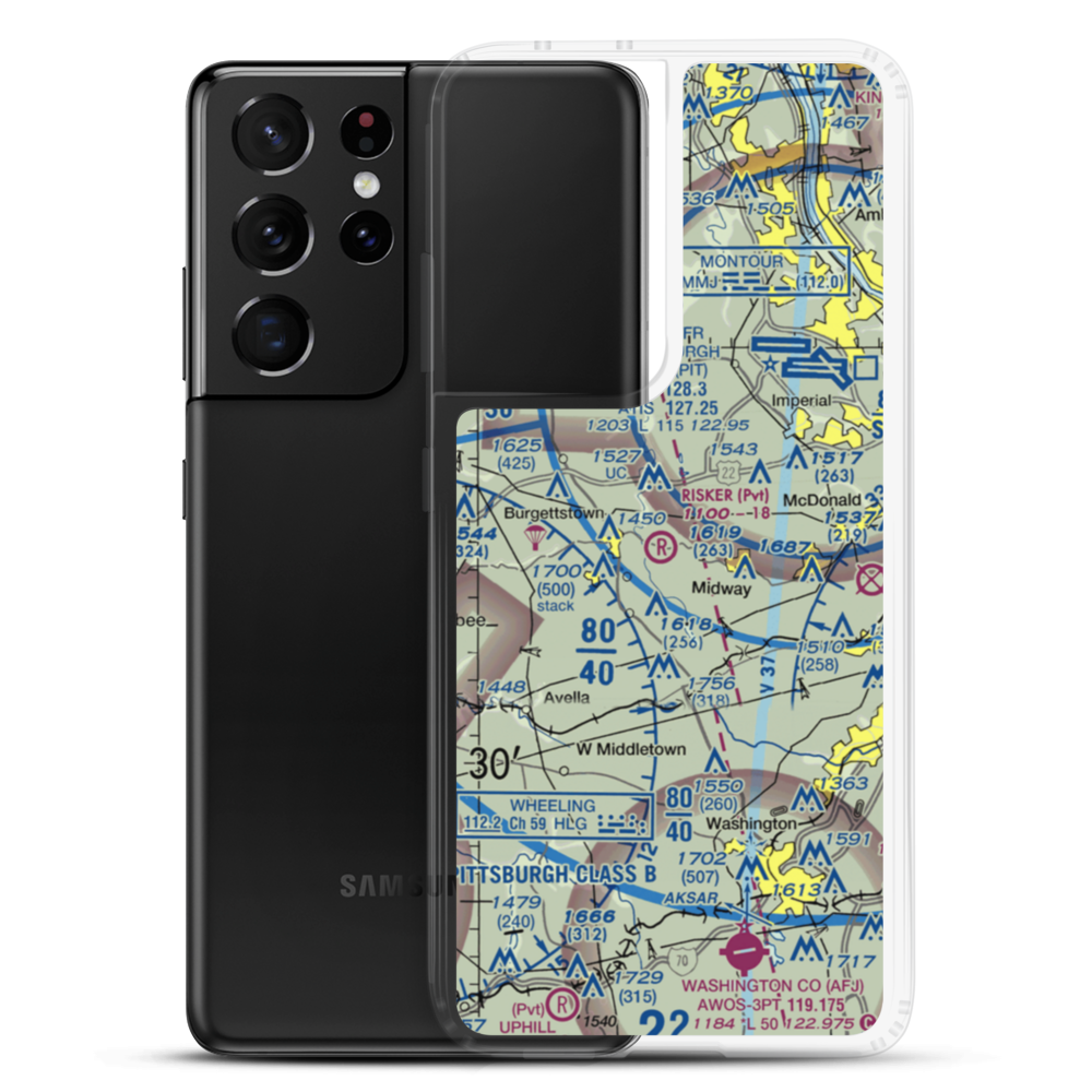 Risker Field (3PS9) VFR Sectional Samsung Case Samsung Galaxy S21 Ultra model shown