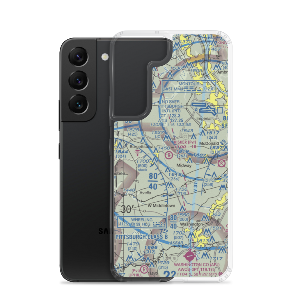 Risker Field (3PS9) VFR Sectional Samsung Case Samsung Galaxy S22 model shown