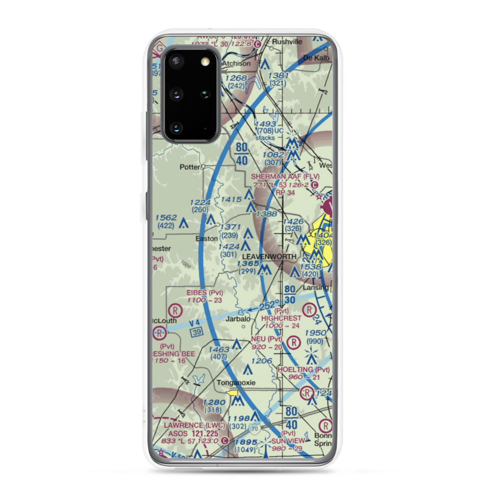 Risky Airport (1KS2) VFR Sectional Samsung Case Samsung Galaxy S20 Plus model shown