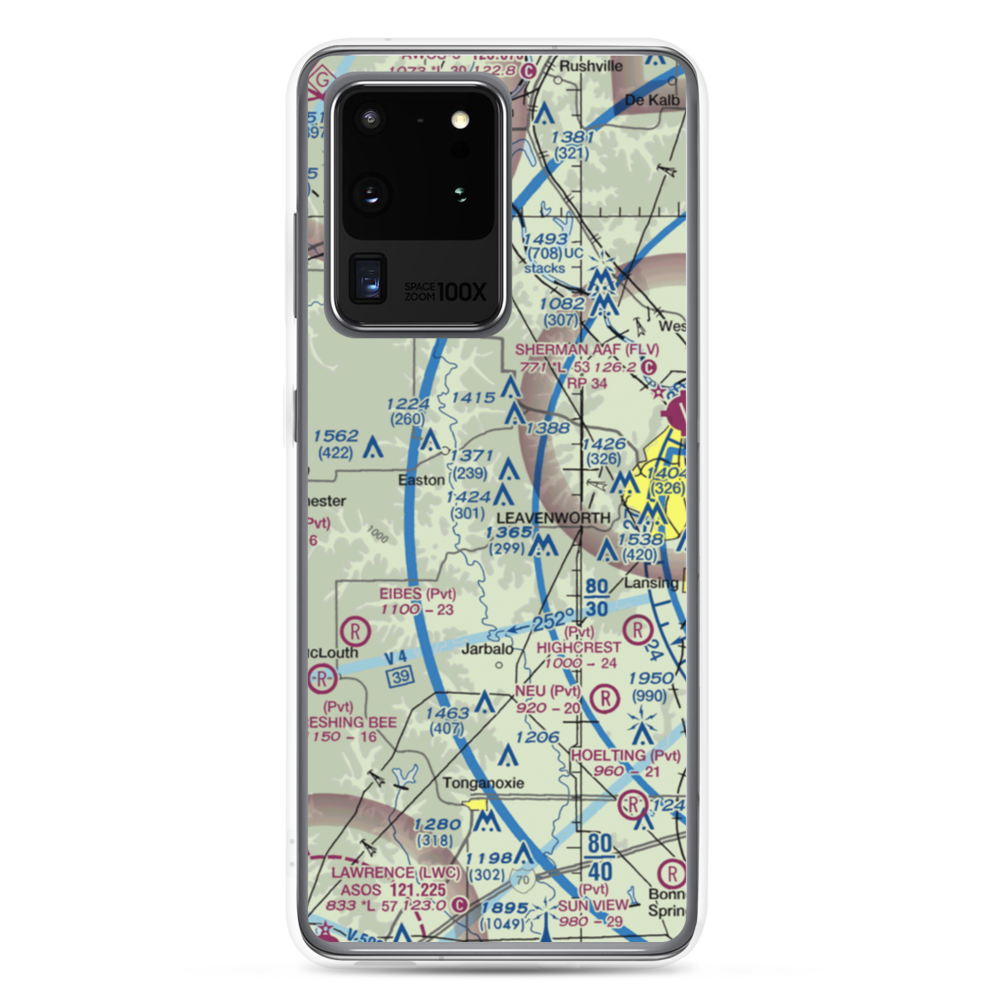Risky Airport (1KS2) VFR Sectional Samsung Case Samsung Galaxy S20 Ultra model shown