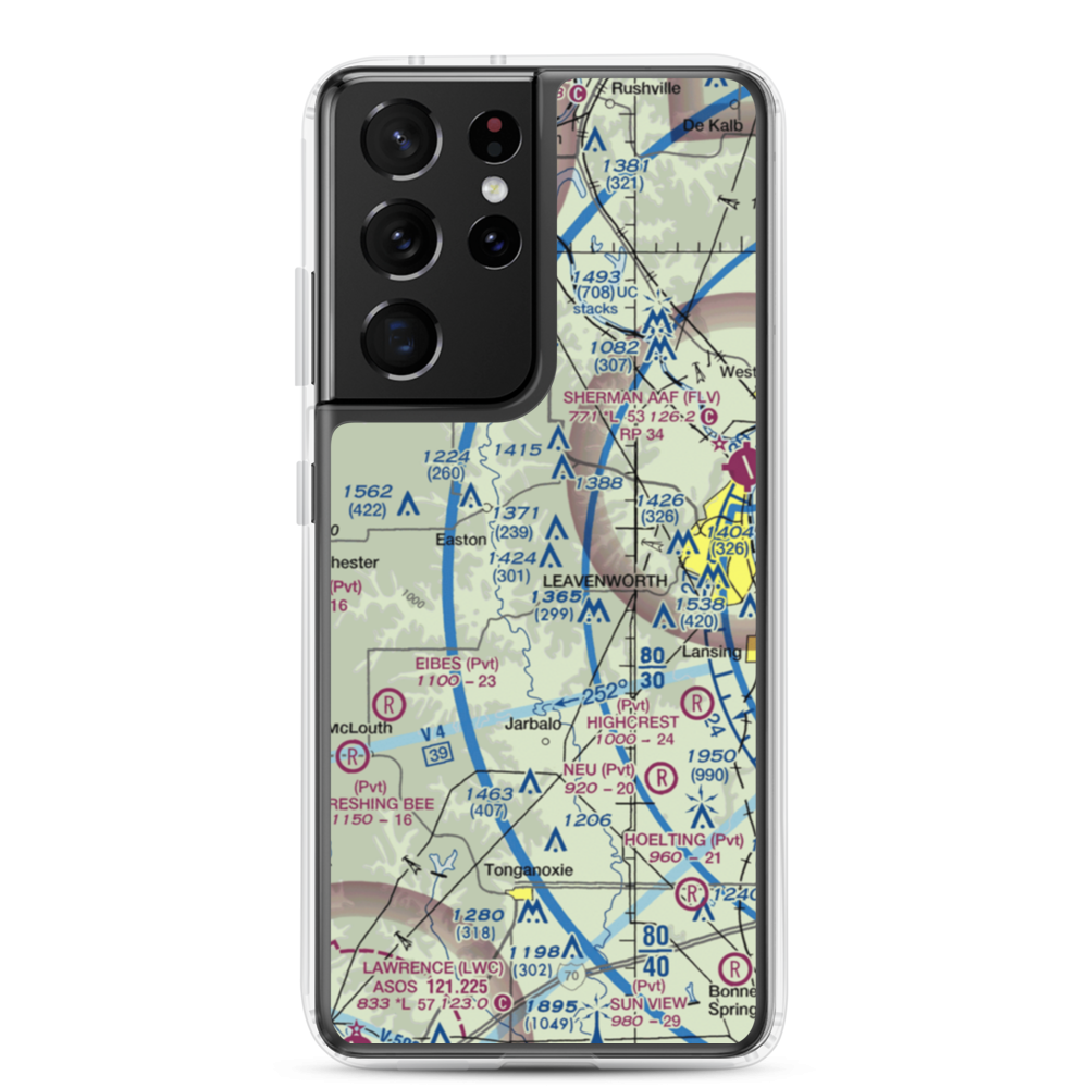 Risky Airport (1KS2) VFR Sectional Samsung Case Samsung Galaxy S21 Ultra model shown