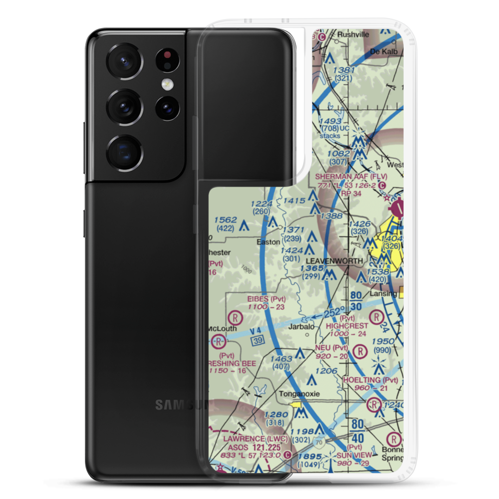 Risky Airport (1KS2) VFR Sectional Samsung Case Samsung Galaxy S21 Ultra model shown