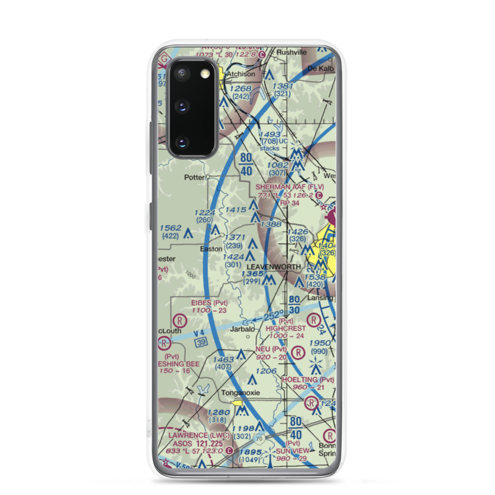 Risky Airport (1KS2) VFR Sectional Samsung Case Samsung Galaxy S20 model shown