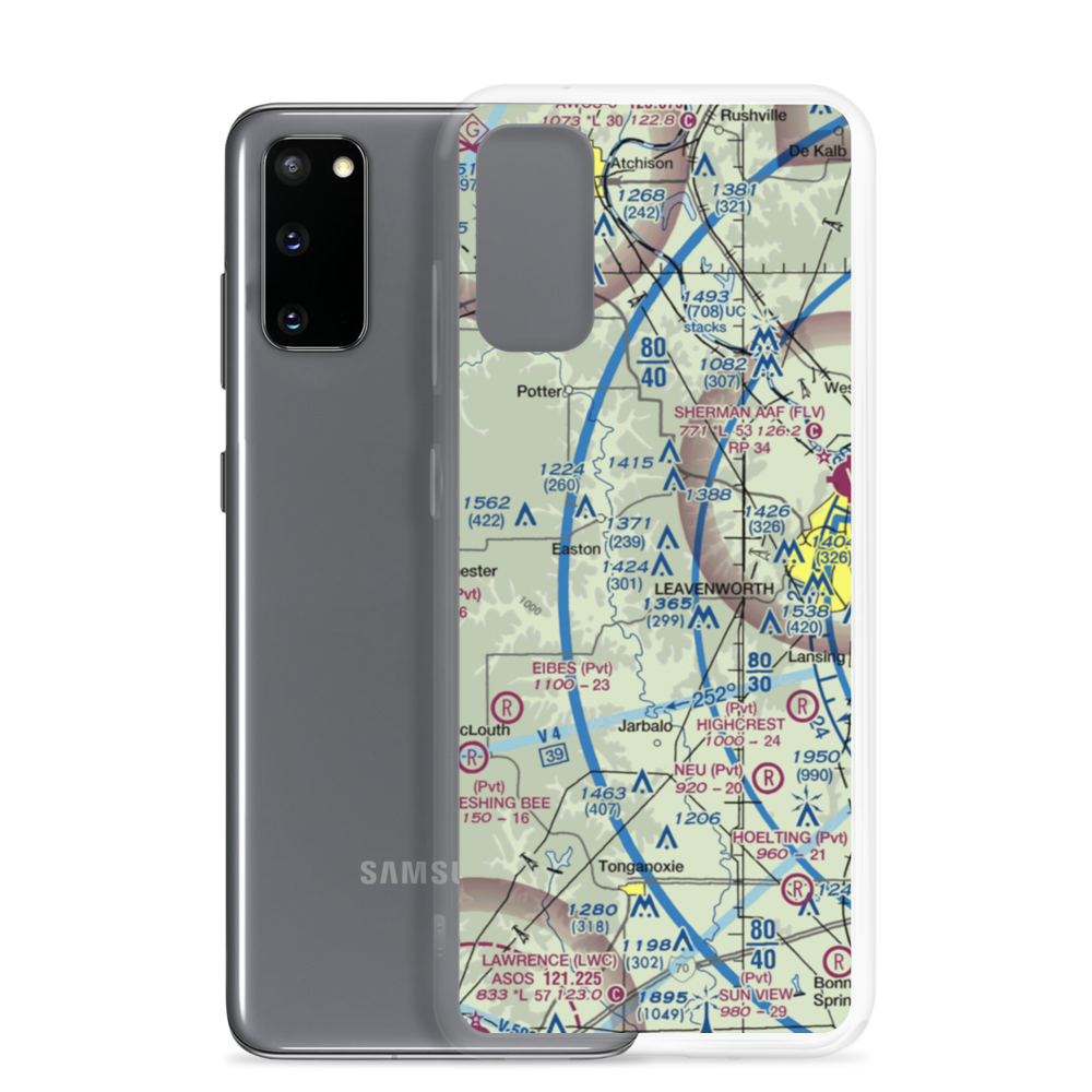 Risky Airport (1KS2) VFR Sectional Samsung Case Samsung Galaxy S20 model shown