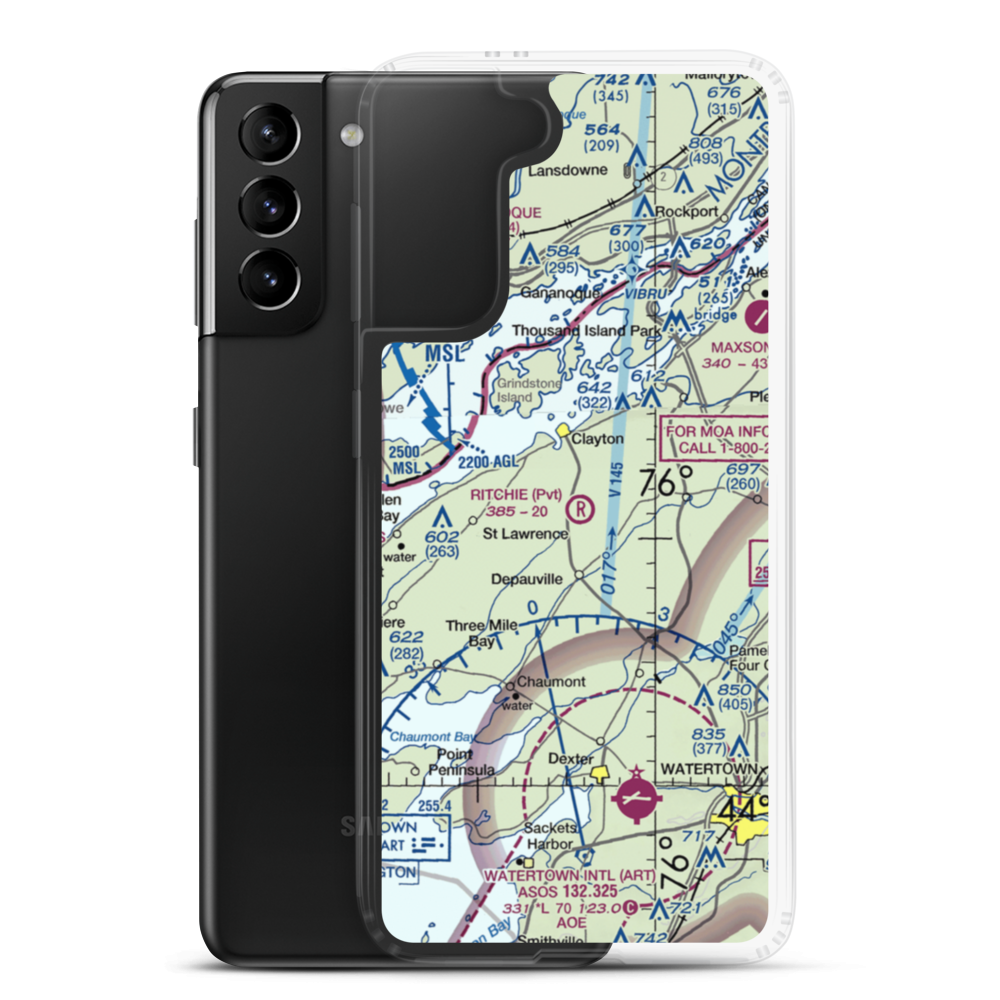 Ritchie Airfield (28NK) VFR Sectional Samsung Case Samsung Galaxy S21 Plus model shown