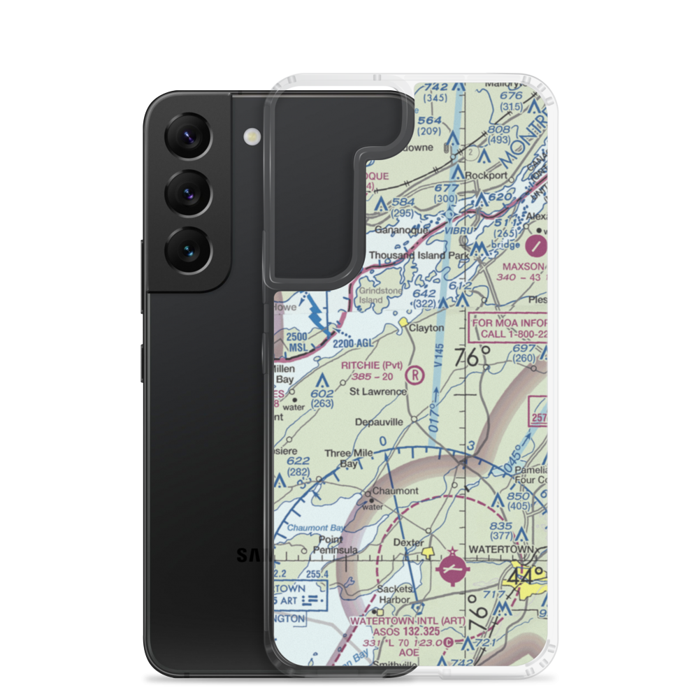 Ritchie Airfield (28NK) VFR Sectional Samsung Case Samsung Galaxy S22 model shown