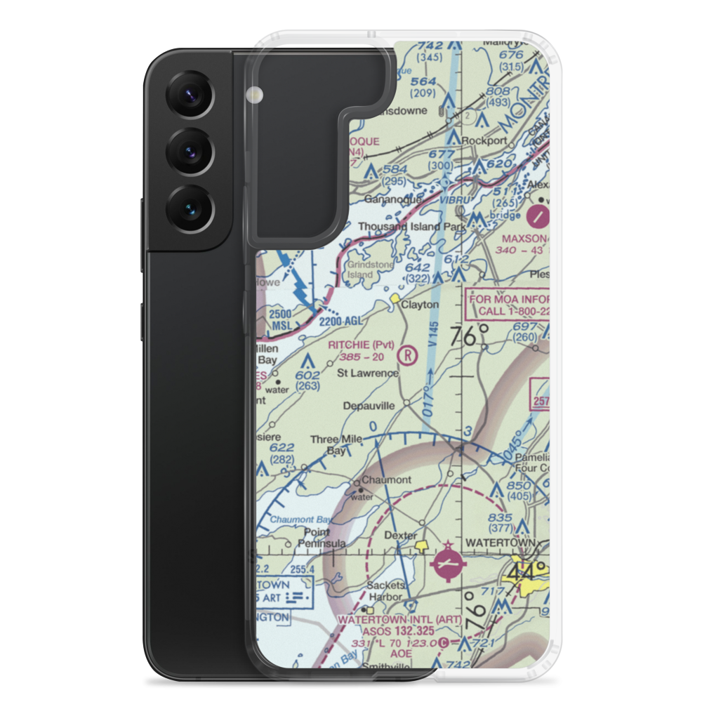 Ritchie Airfield (28NK) VFR Sectional Samsung Case Samsung Galaxy S22 Plus model shown