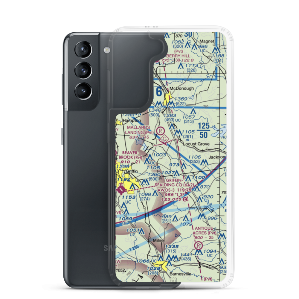 River Bend Airport (GE33) VFR Sectional Samsung Case Samsung Galaxy S21 model shown