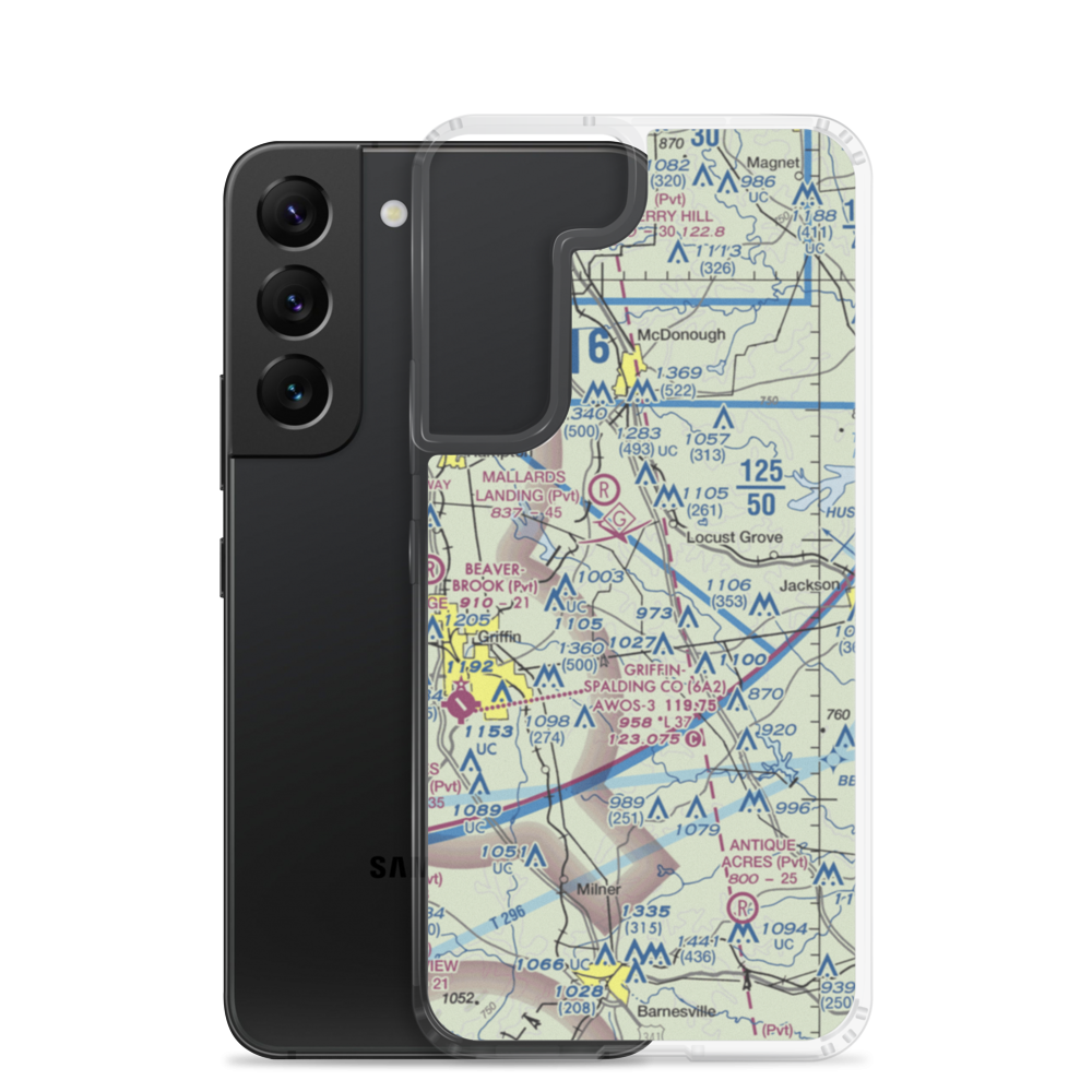 River Bend Airport (GE33) VFR Sectional Samsung Case Samsung Galaxy S22 model shown