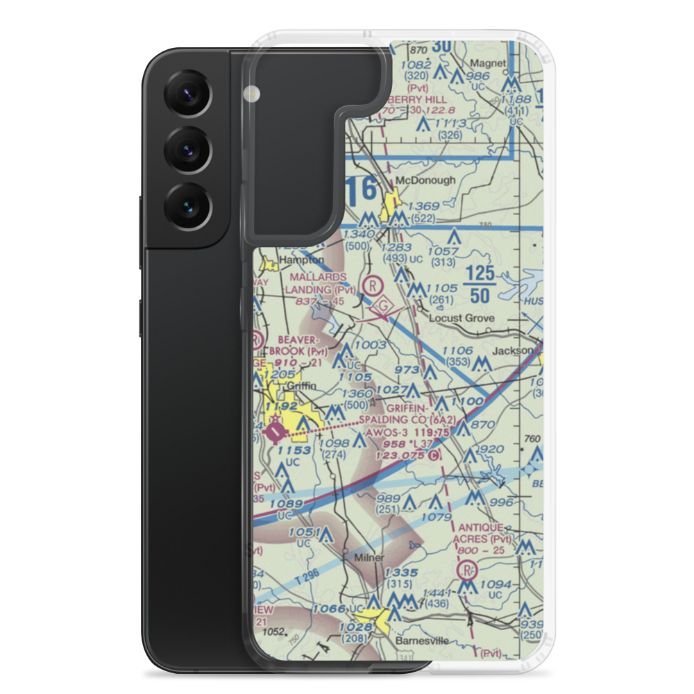 River Bend Airport (GE33) VFR Sectional Samsung Case Samsung Galaxy S22 Plus model shown