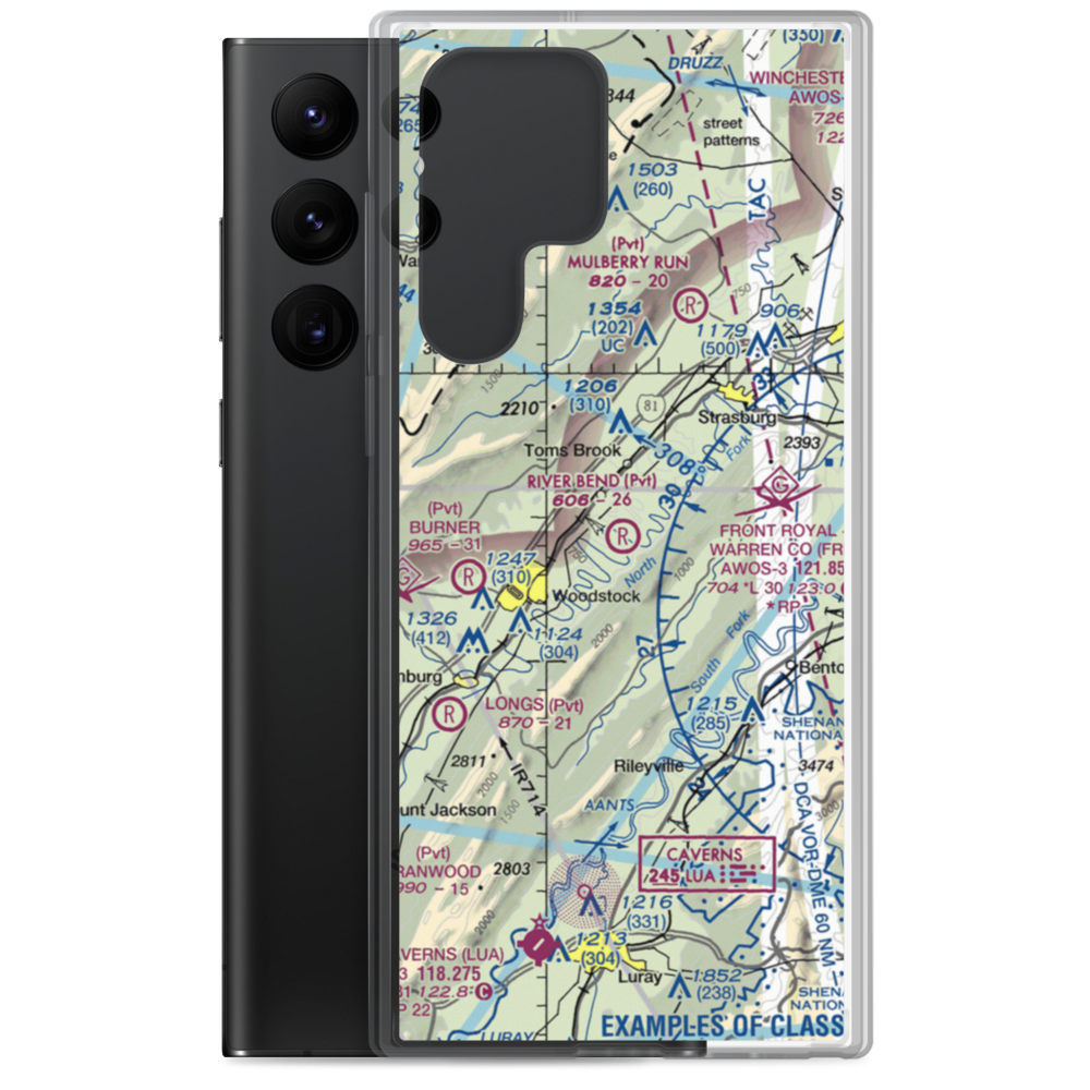 River Bend Airport (VA58) VFR Sectional Samsung Case Samsung Galaxy S22 Ultra model shown