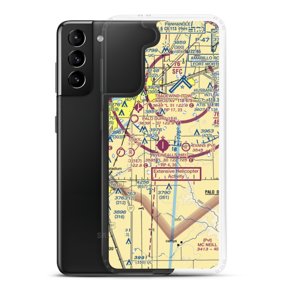 River Falls Airport (H81) VFR Sectional Samsung Case Samsung Galaxy S21 Plus model shown