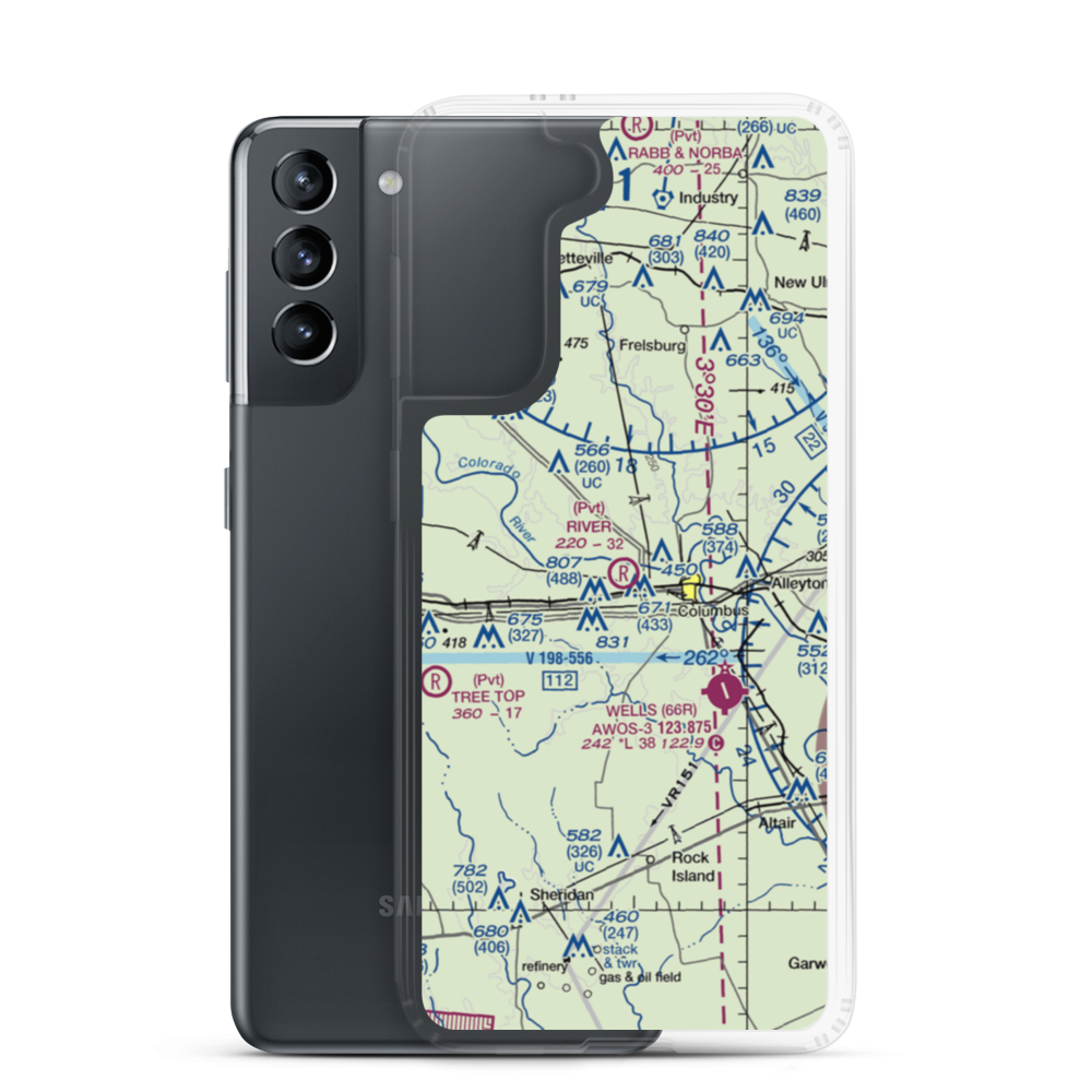 River Field (TS27) VFR Sectional Samsung Case Samsung Galaxy S21 model shown