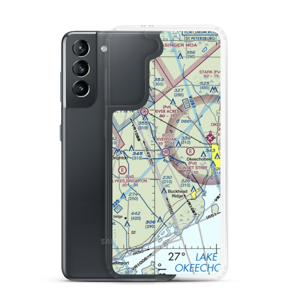 River Oak Airport (00FL) VFR Sectional Samsung Case Samsung Galaxy S21 model shown