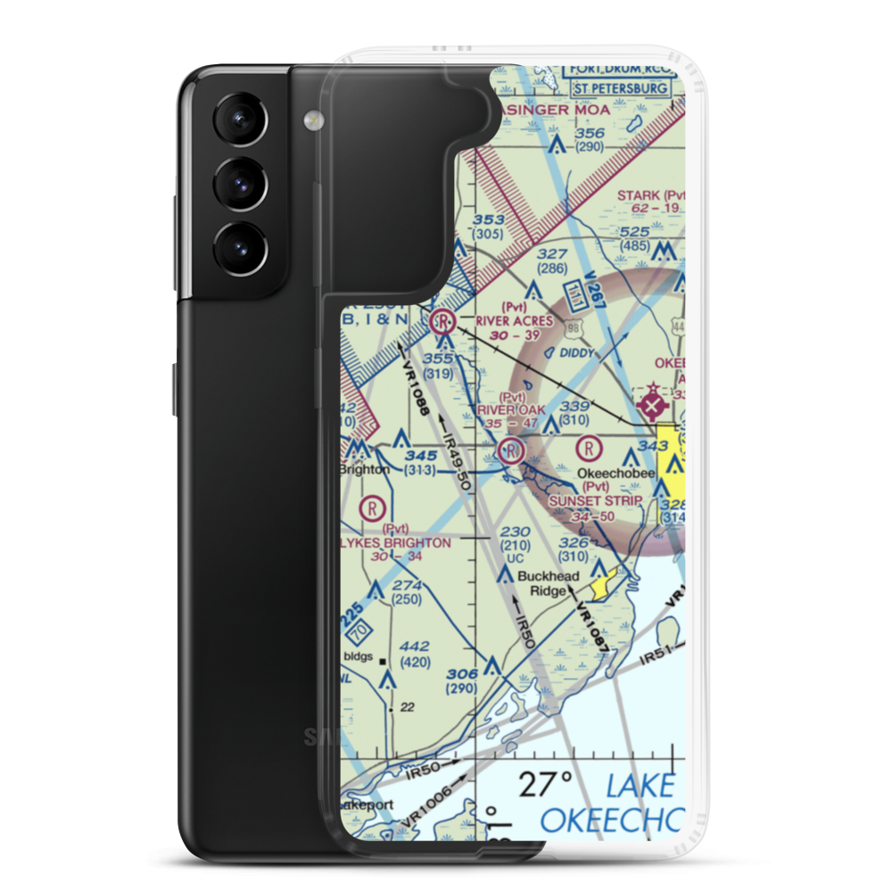 River Oak Airport (00FL) VFR Sectional Samsung Case Samsung Galaxy S21 Plus model shown