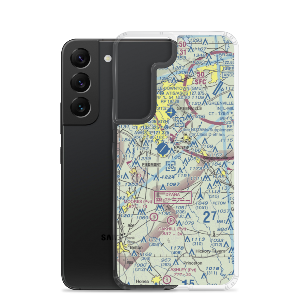 Riverbend Airpark (SC97) VFR Sectional Samsung Case Samsung Galaxy S22 model shown