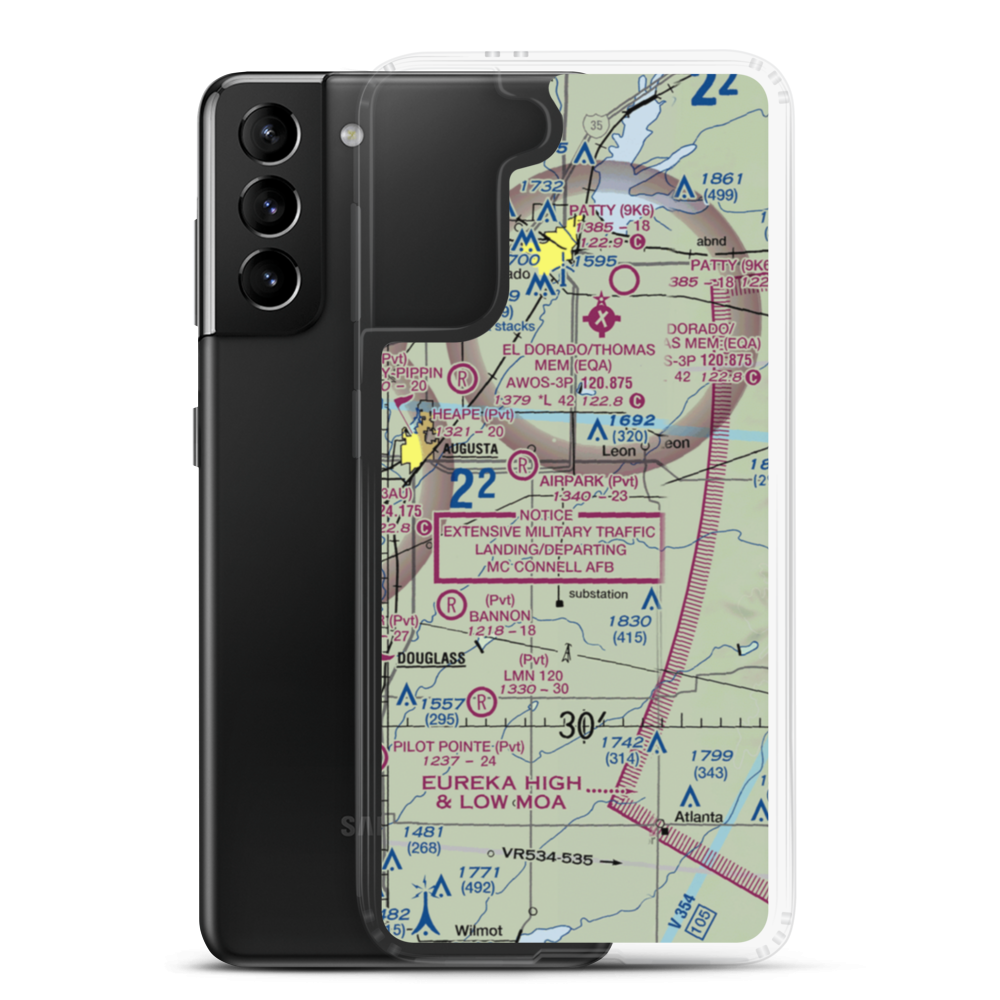 Riverbend Ranch Airport (77KS) VFR Sectional Samsung Case Samsung Galaxy S21 Plus model shown