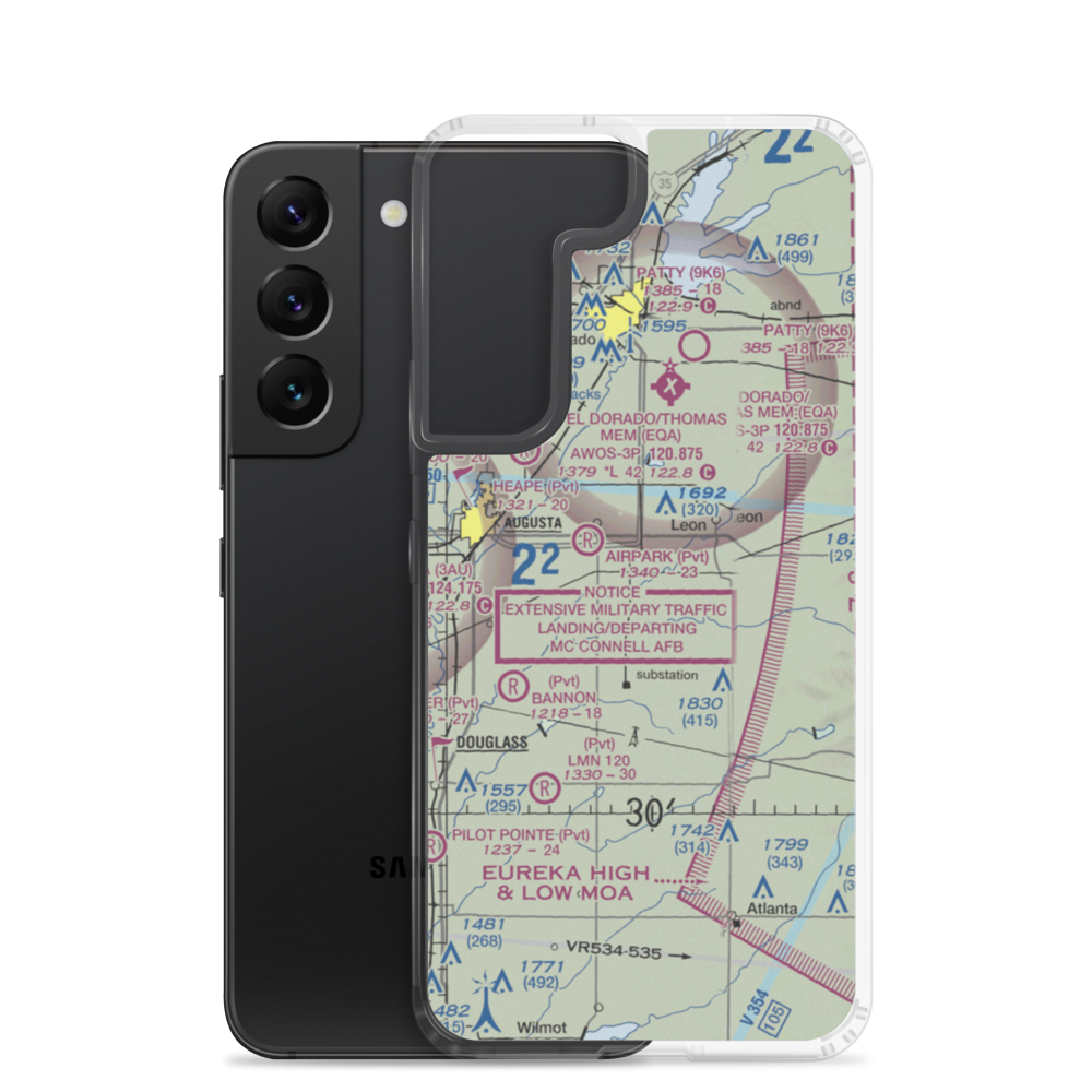 Riverbend Ranch Airport (77KS) VFR Sectional Samsung Case Samsung Galaxy S22 model shown