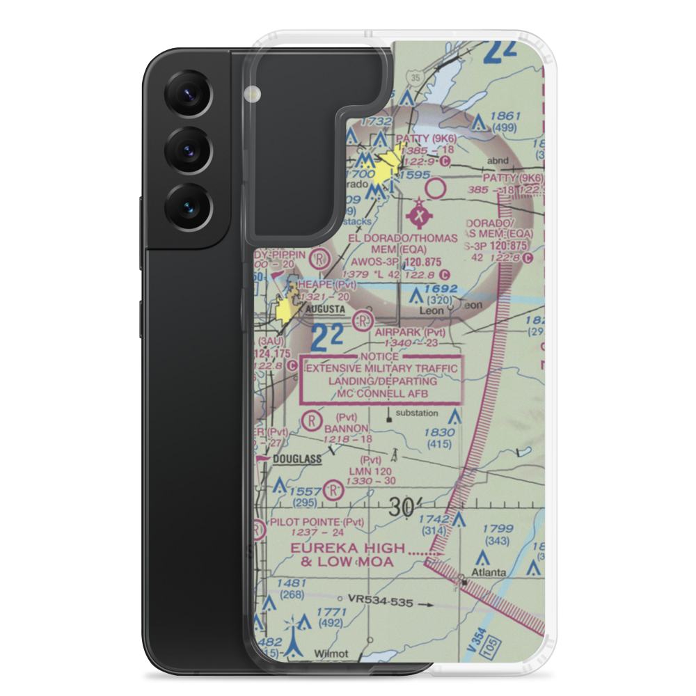 Riverbend Ranch Airport (77KS) VFR Sectional Samsung Case Samsung Galaxy S22 Plus model shown