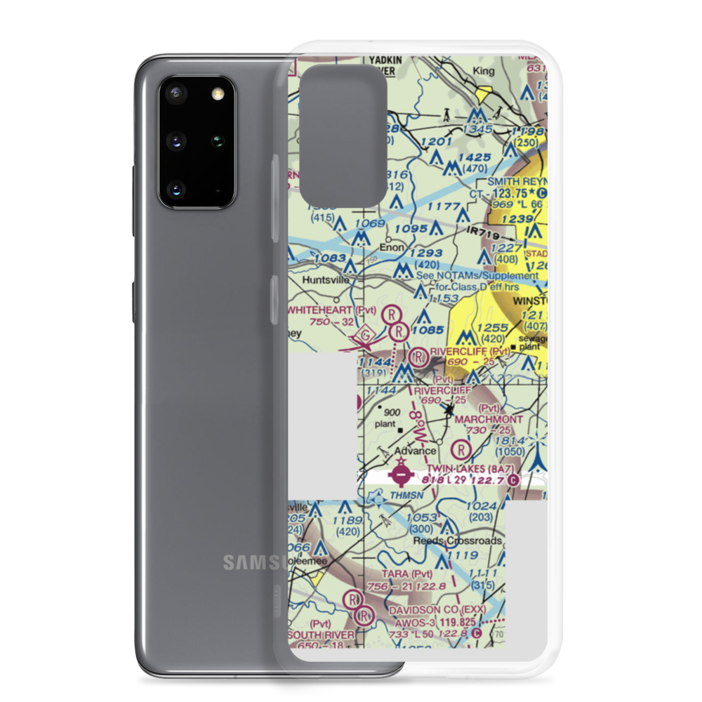 Rivercliff Airport (NC32) VFR Sectional Samsung Case Samsung Galaxy S20 Plus model shown
