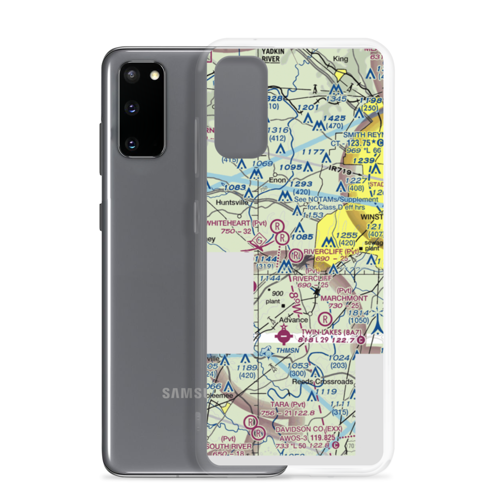 Rivercliff Airport (NC32) VFR Sectional Samsung Case Samsung Galaxy S20 model shown