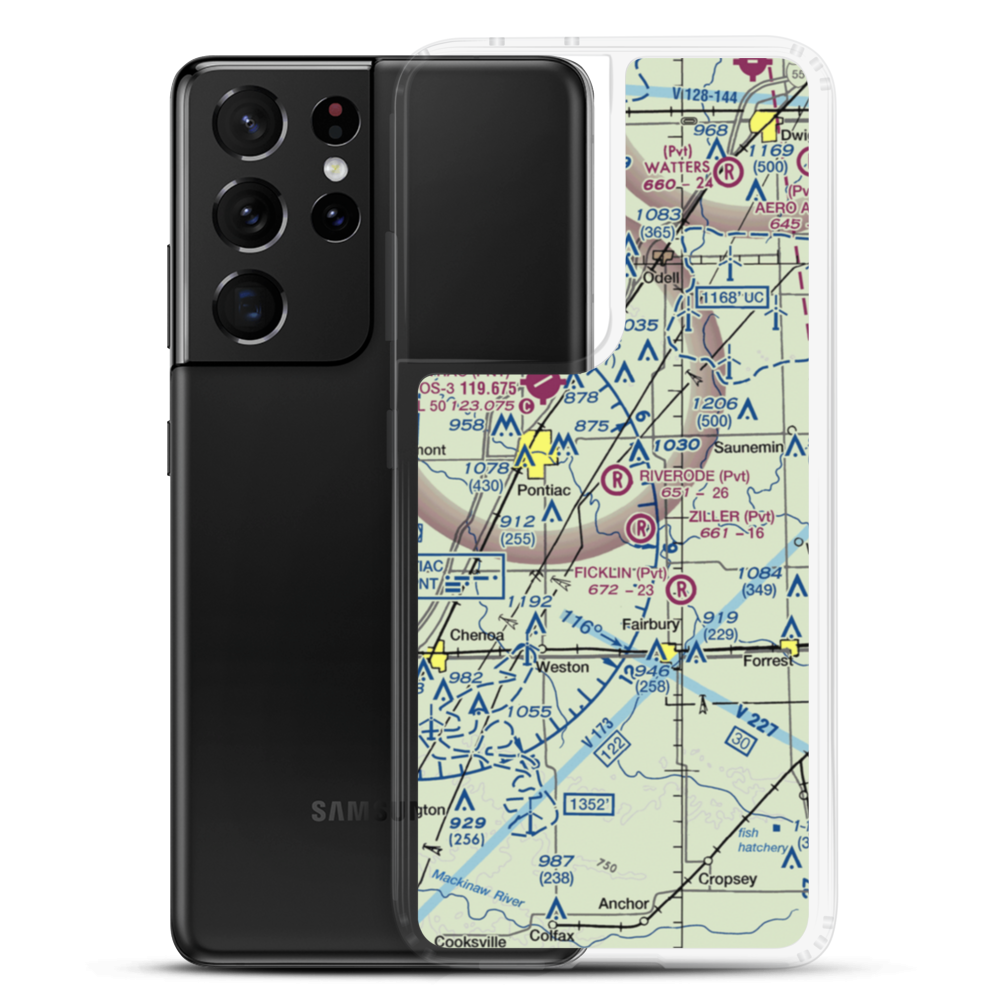Riverode Farms Airport (71LL) VFR Sectional Samsung Case Samsung Galaxy S21 Ultra model shown