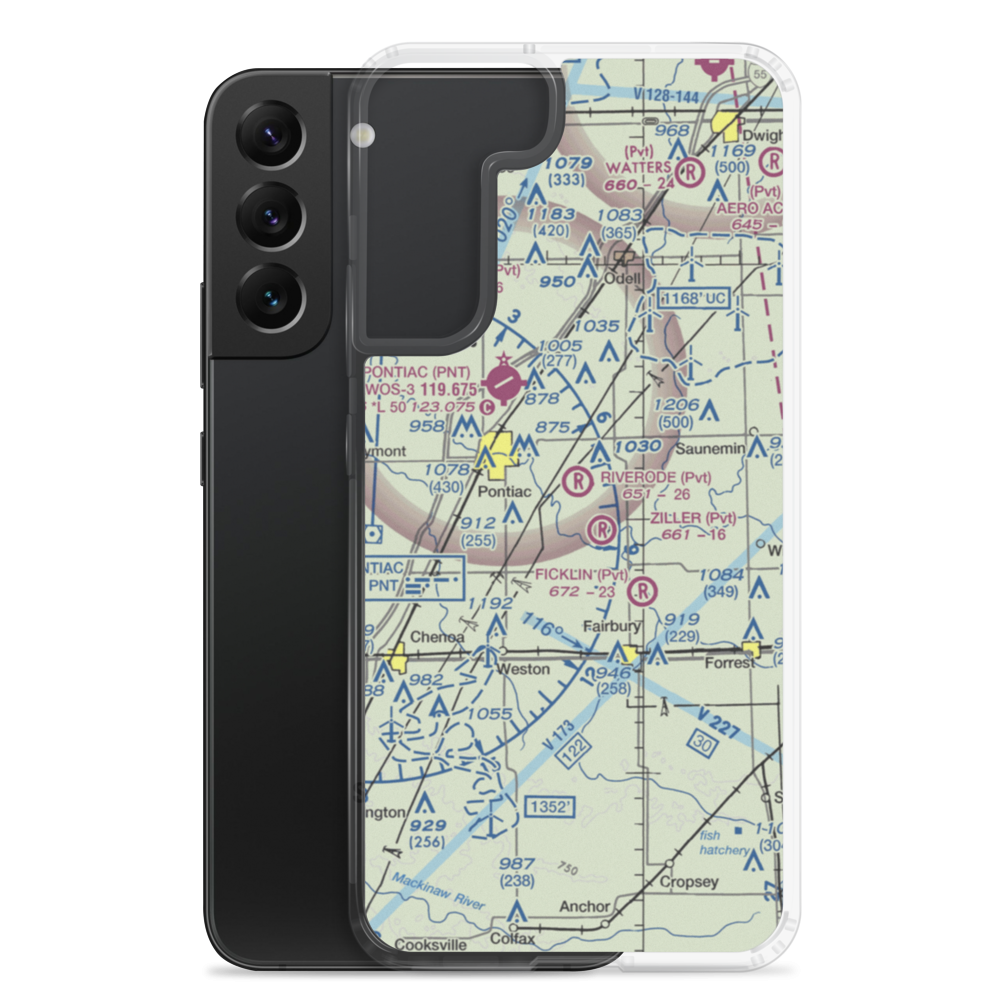 Riverode Farms Airport (71LL) VFR Sectional Samsung Case Samsung Galaxy S22 Plus model shown