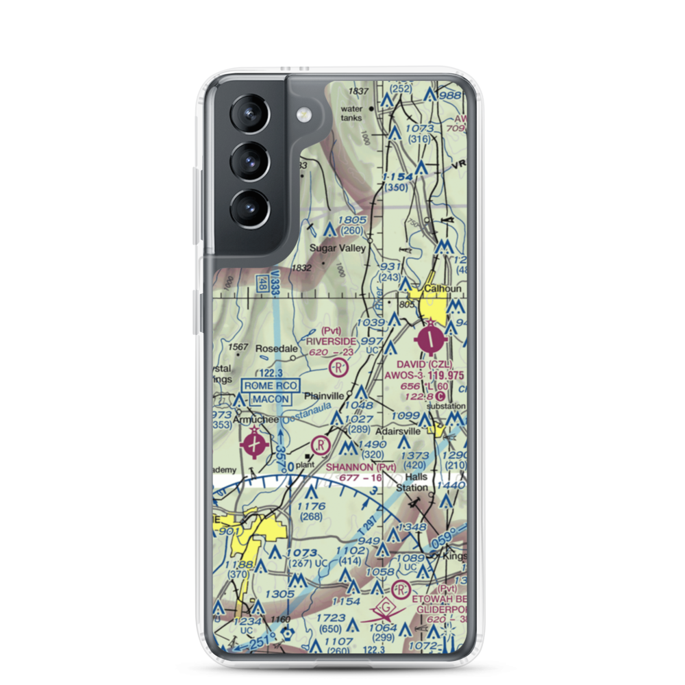 Riverside Airport (22GA) VFR Sectional Samsung Case Samsung Galaxy S21 model shown
