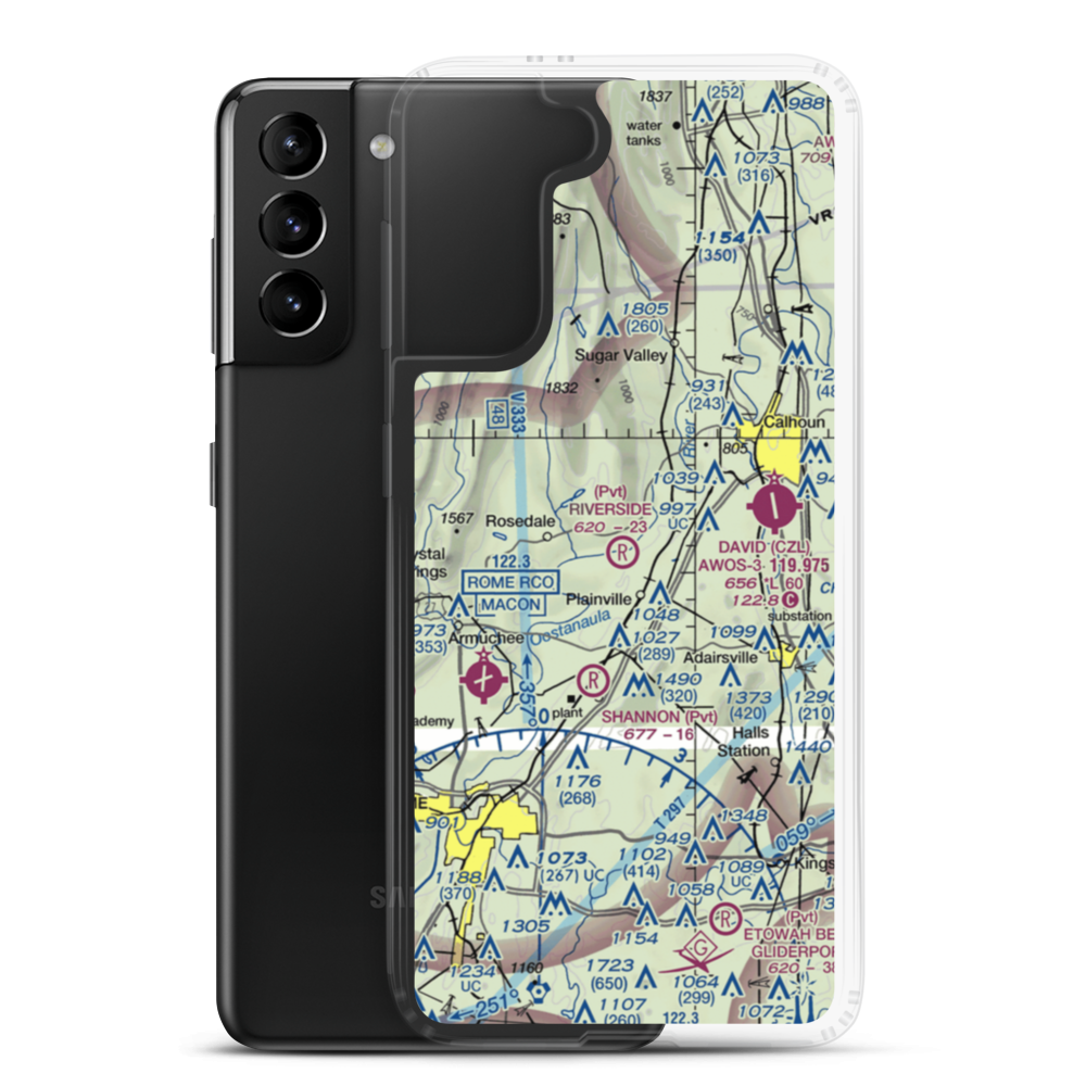Riverside Airport (22GA) VFR Sectional Samsung Case Samsung Galaxy S21 Plus model shown