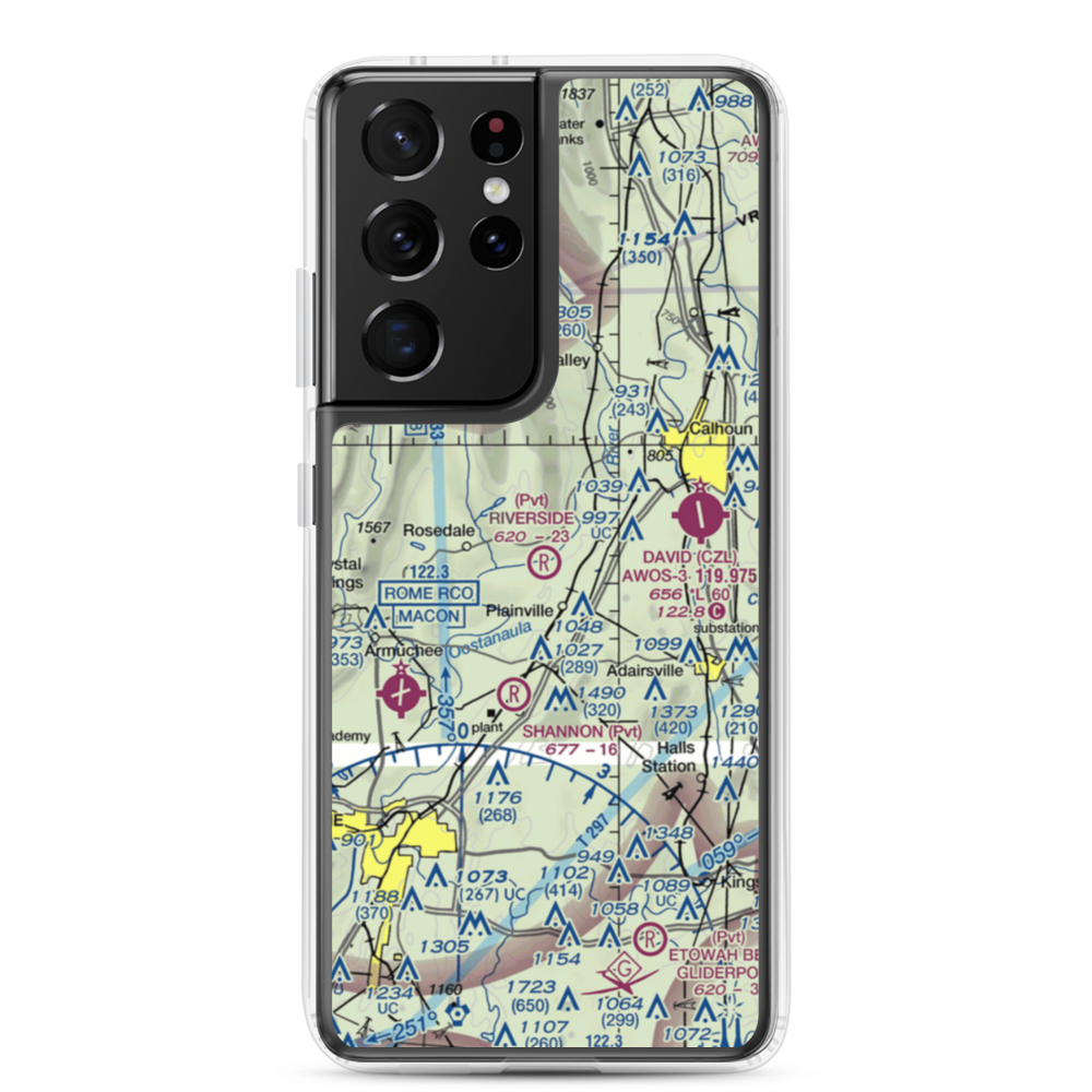 Riverside Airport (22GA) VFR Sectional Samsung Case Samsung Galaxy S21 Ultra model shown