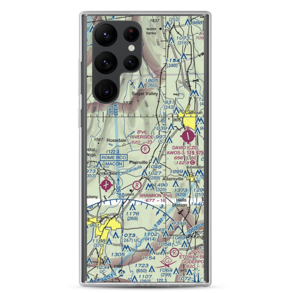 Riverside Airport (22GA) VFR Sectional Samsung Case Samsung Galaxy S22 Ultra model shown