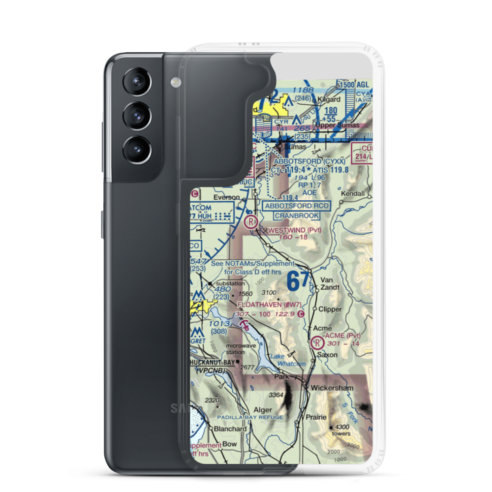 Riverside Airport (4WA8) VFR Sectional Samsung Case Samsung Galaxy S21 model shown
